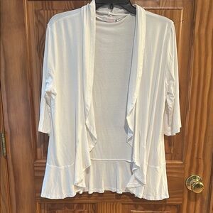 White Open Front Cardigan